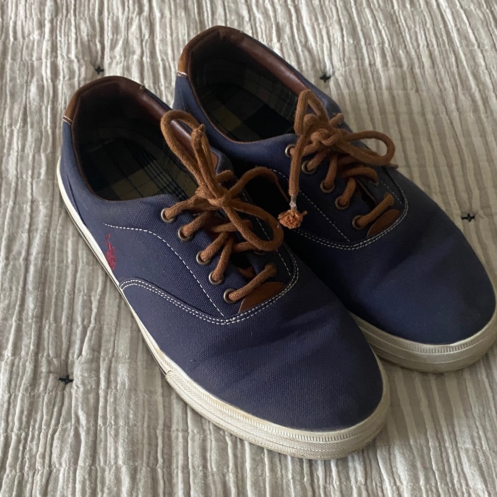Polo Men's Blue Canvas Sneakers size 9.5
